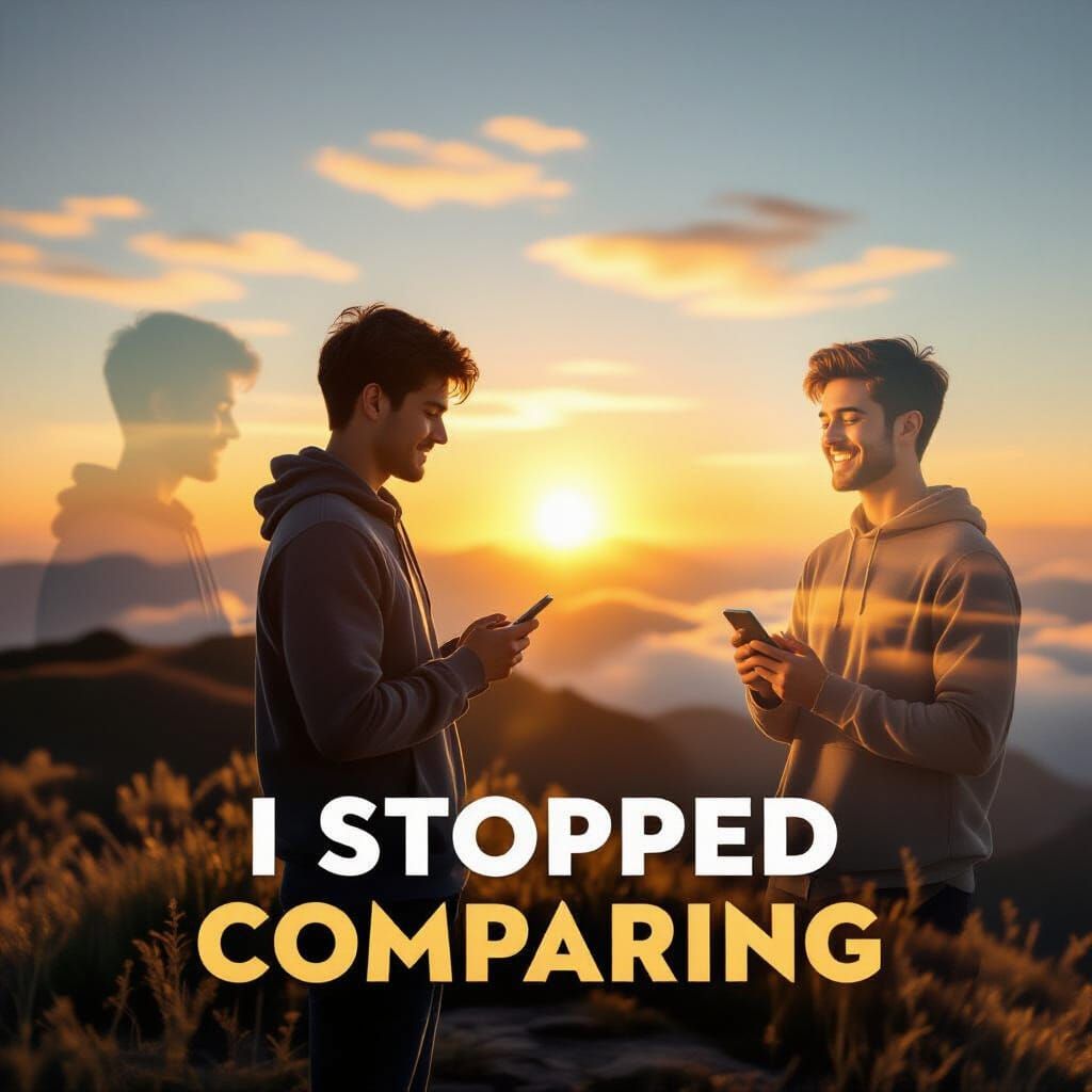 Man Embraces Future Sunrise Over Past Self