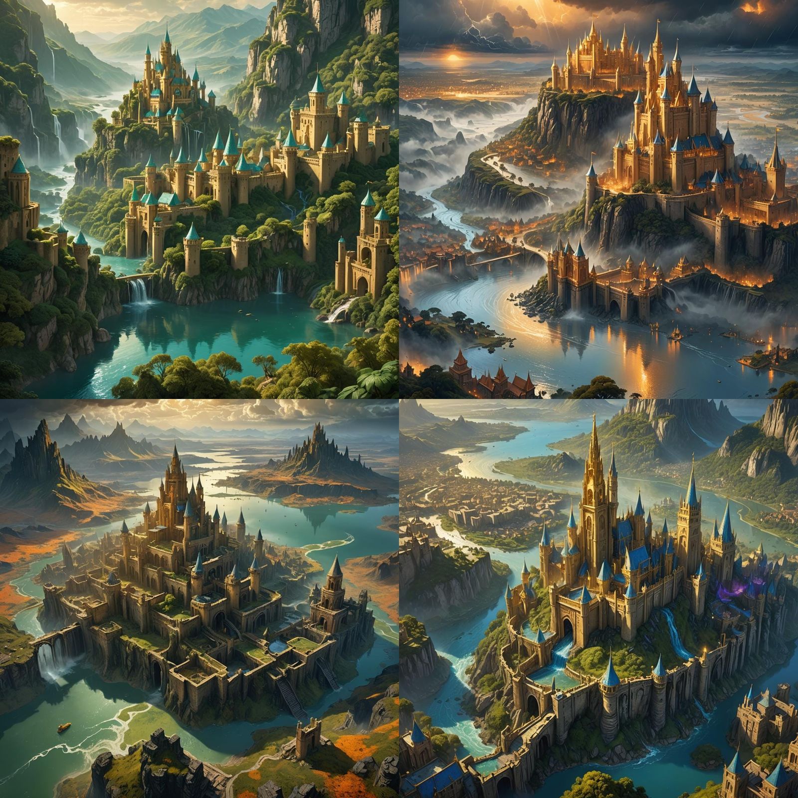 Golden Kingdoms Fall in Great Floods: Matte Painting