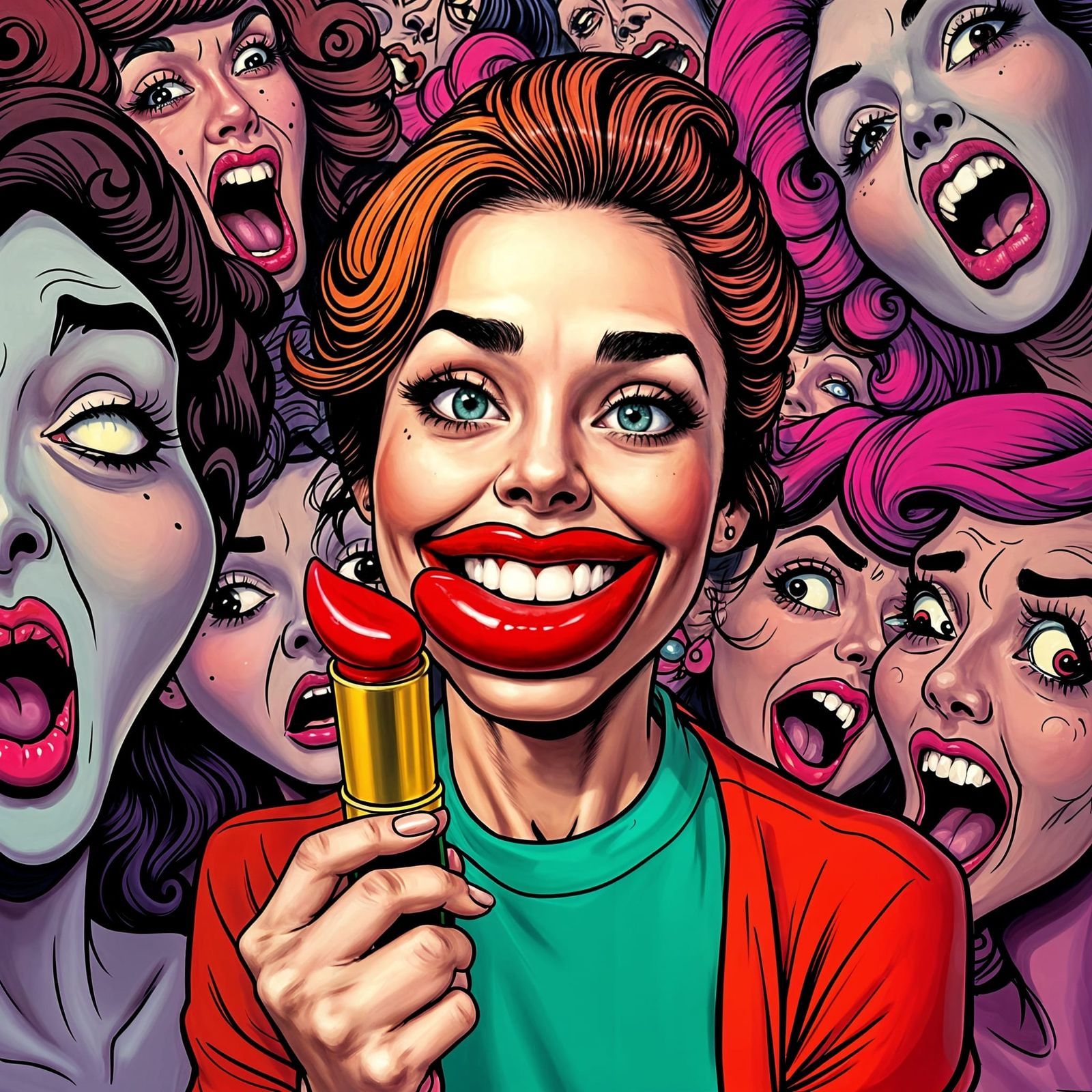 Playful Surrealist Cartoon Goddess