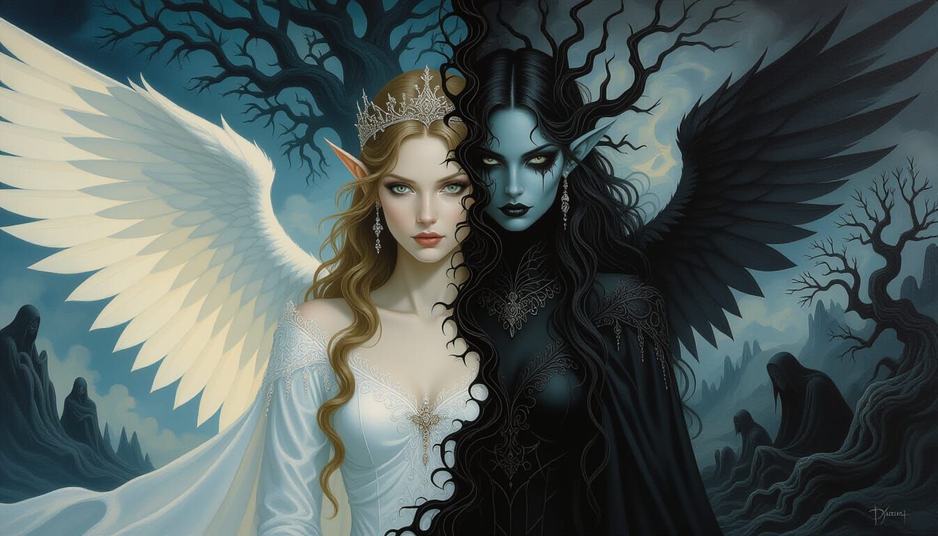 Split image, the dark shadow