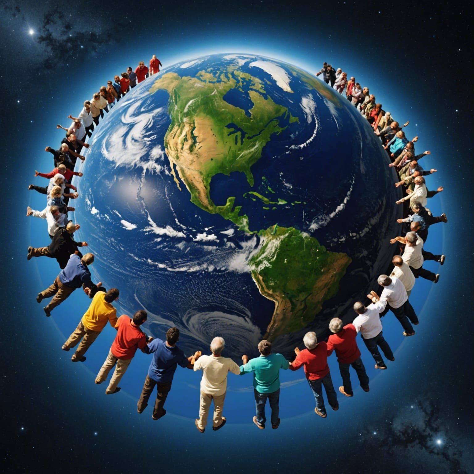 Earth From Space: A Human Chain