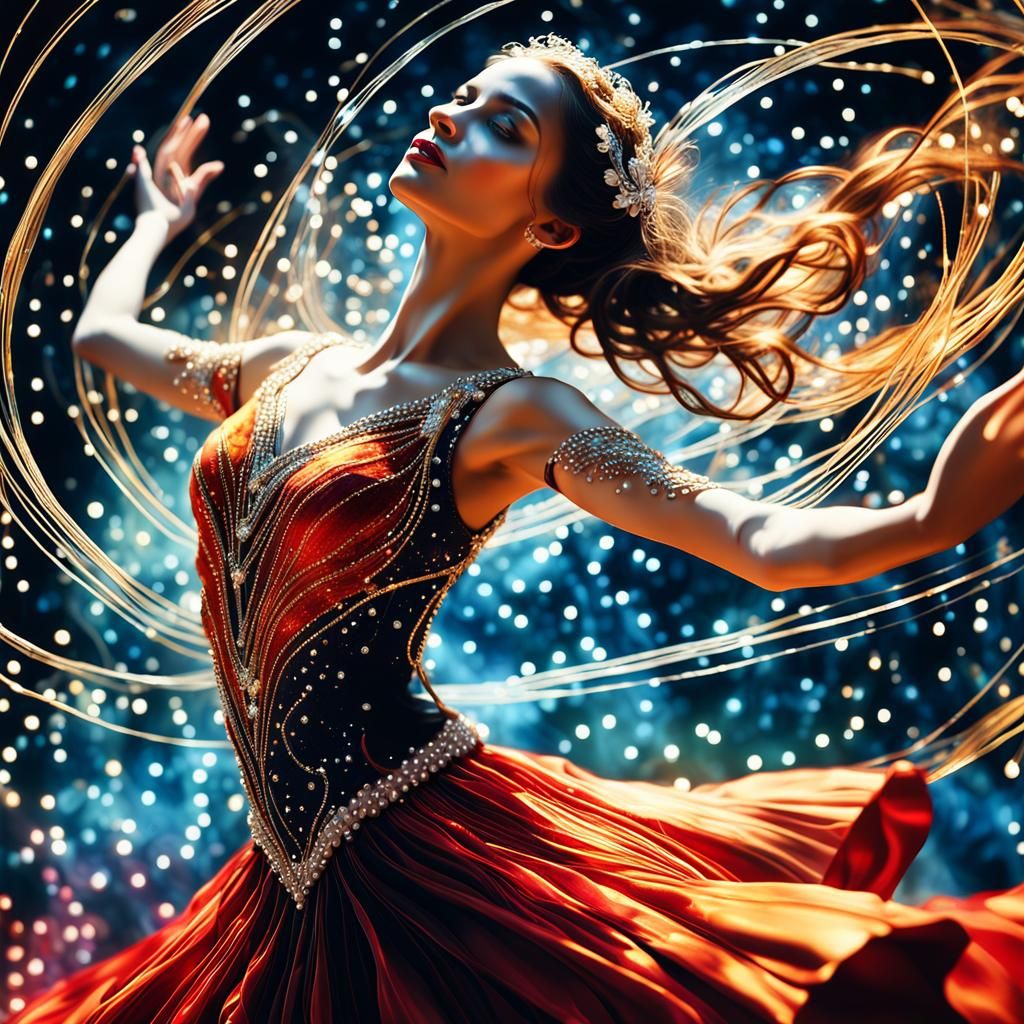 Ethereal Fairy as Flamenco Dancer in Digital Painting