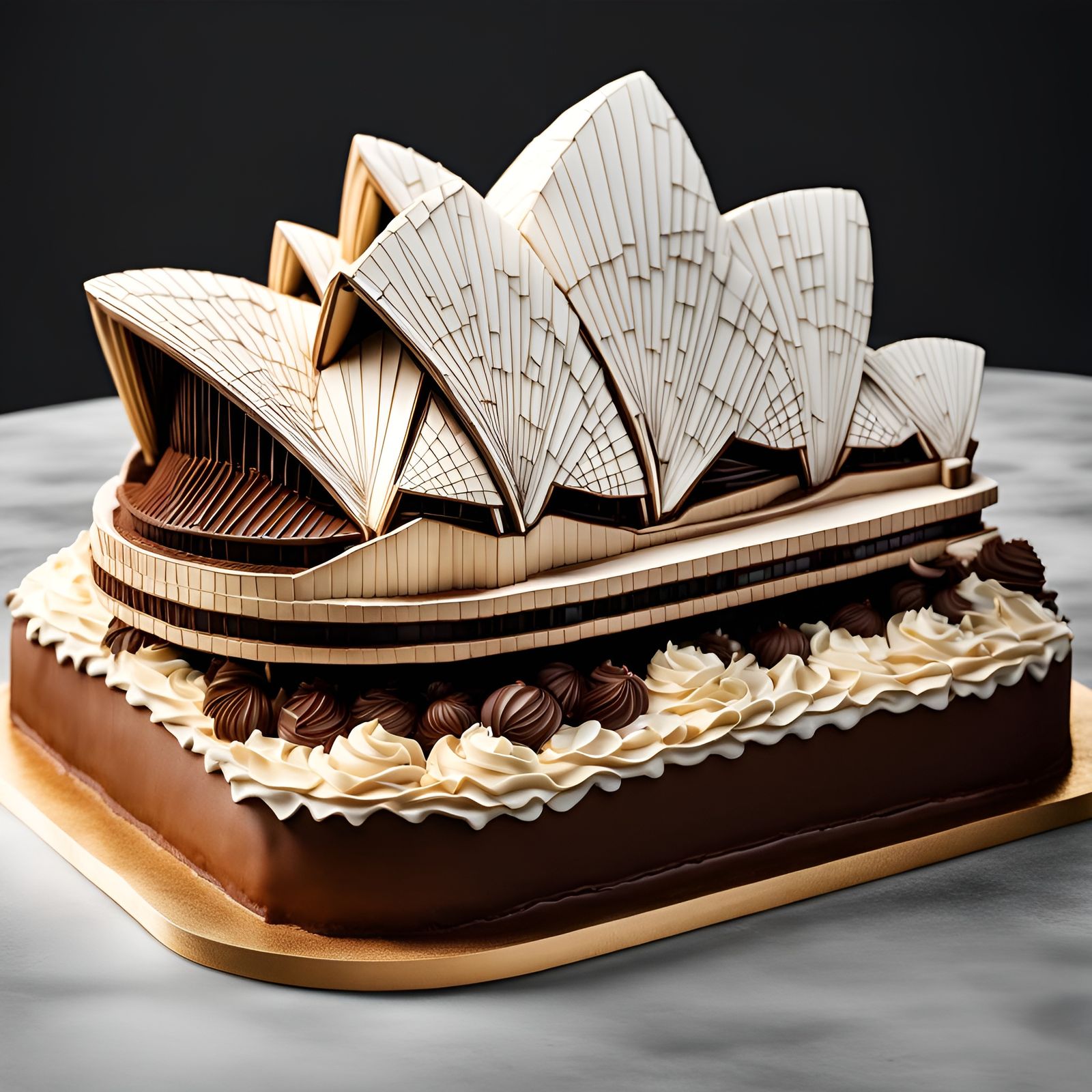 Hyperrealistic Cake Sculpture of Sydney Opera House