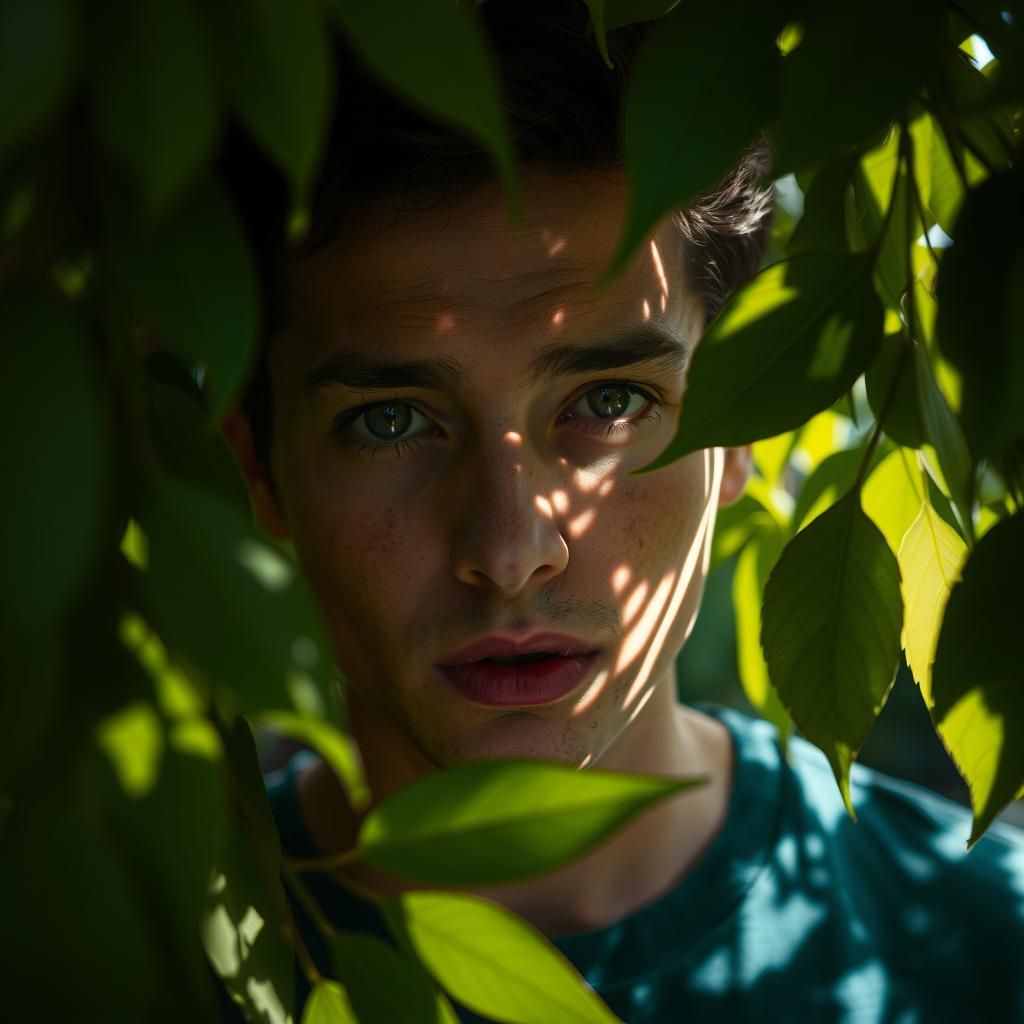 Dappled Light Obscures Face in Peek Photo