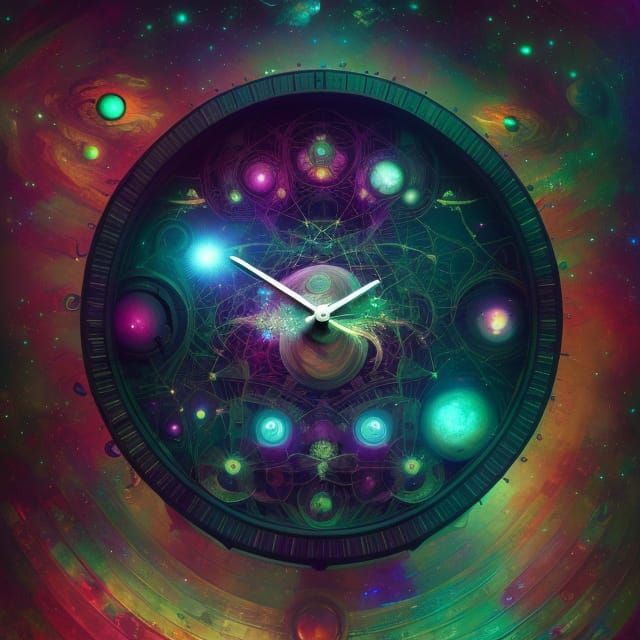 Neon Emerald Galaxy in Deep Space