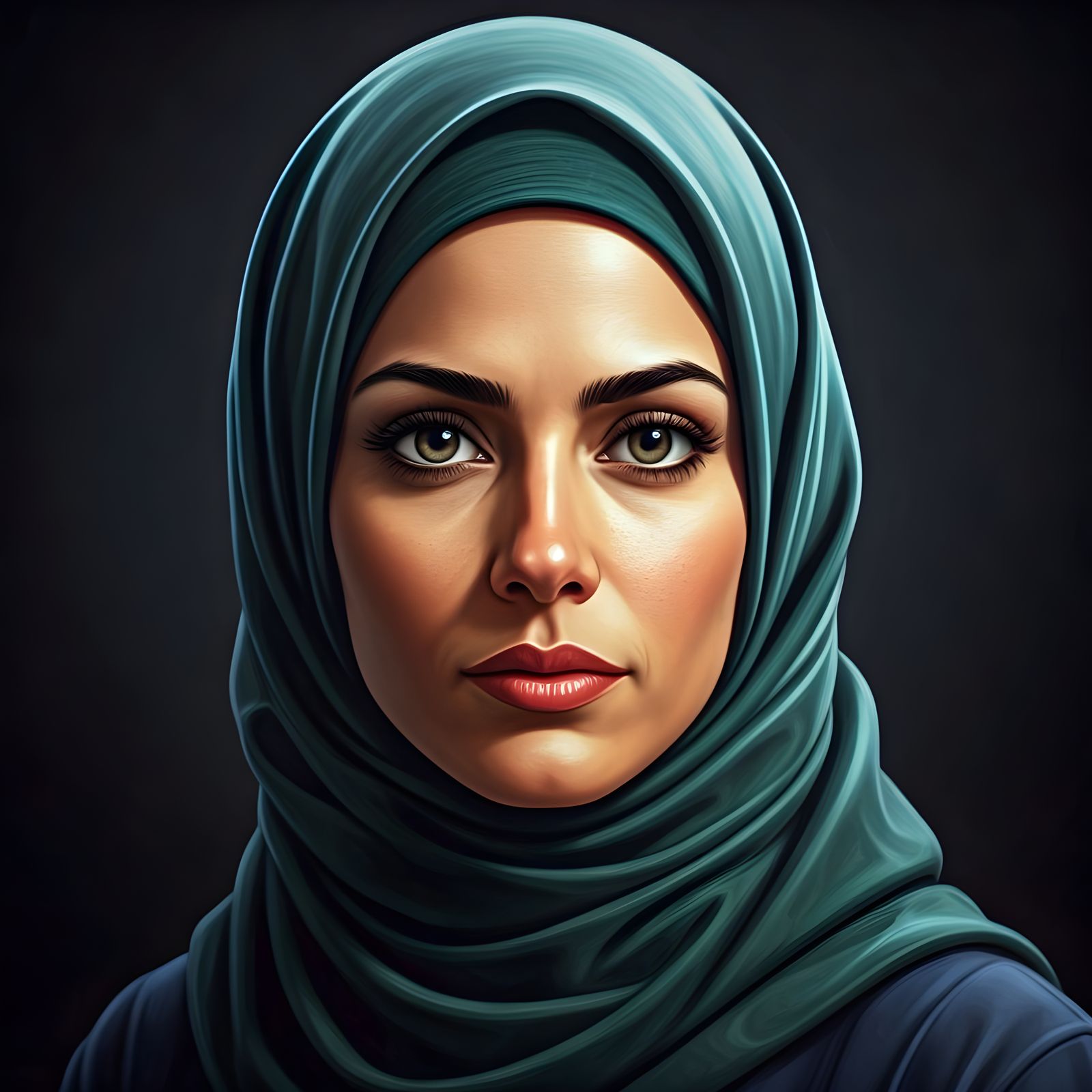 Detective Samara: Hyperrealistic Portrait of a Muslim Woman