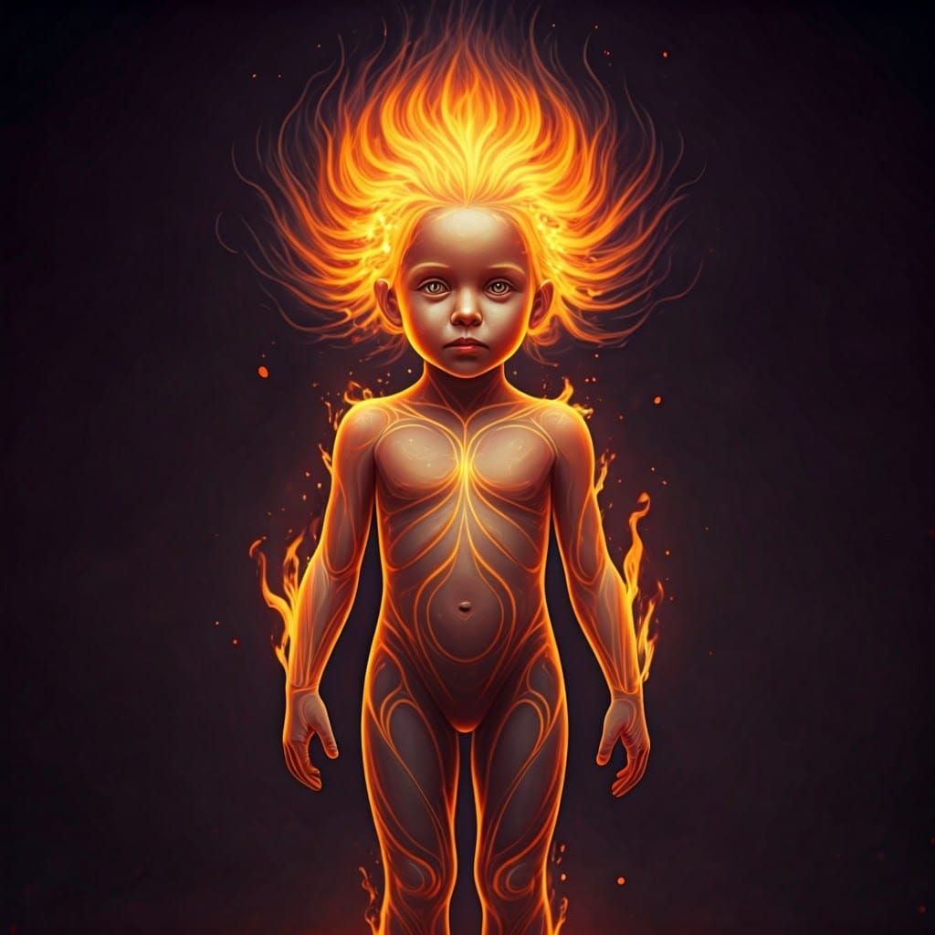 Fiery Girl: A Vision in Living Flames