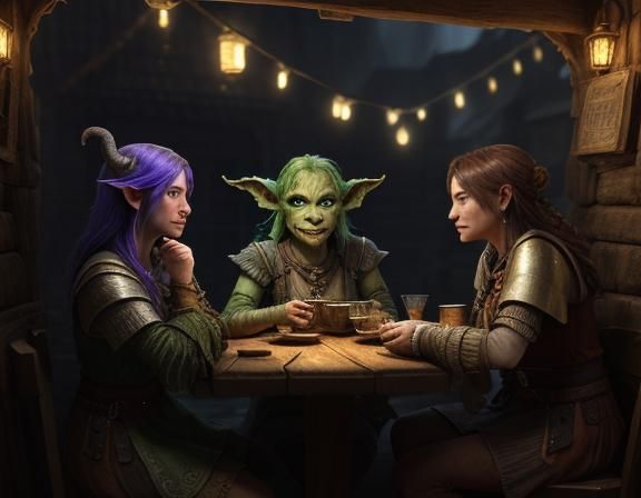 Female Goblins at Tavern: High Fantasy 3D Cinematic