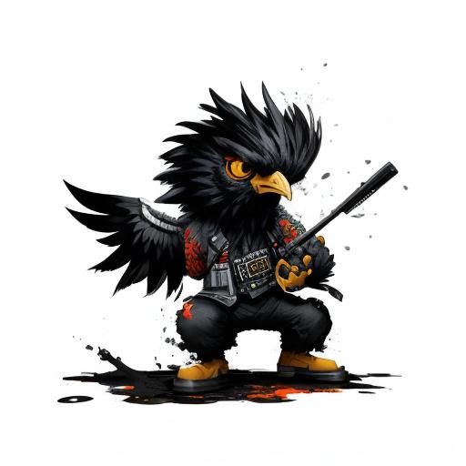 Black Chicken Pop Art Screen Print in Triadic Colors