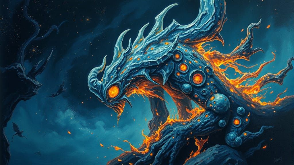 Enchanted Bioluminescent Being in a Celestial Dreamscape