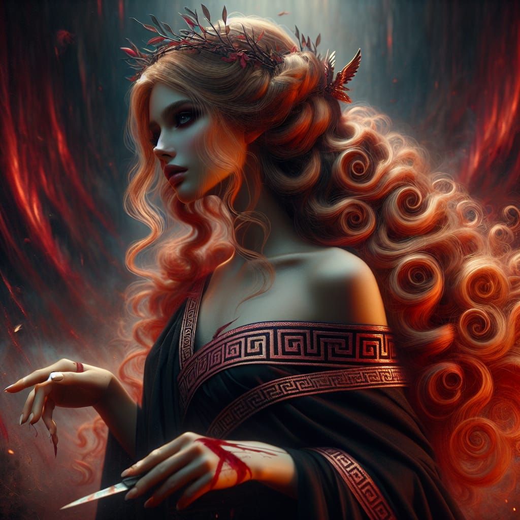 Algos: Greek Goddess of Pain Digital Painting