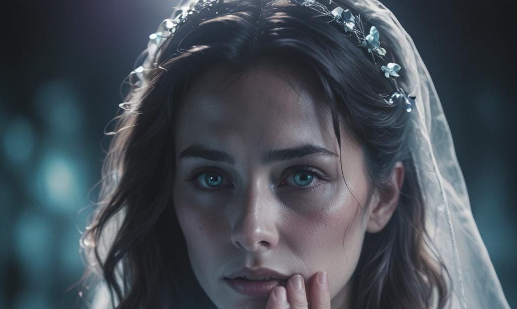 Ethereal Siren in Darkness with Glowing Skin