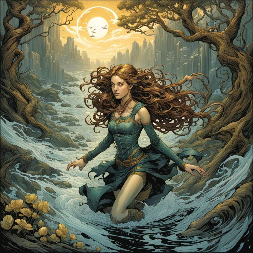 Comic Book Art Illustration in Rebecca Guay Style