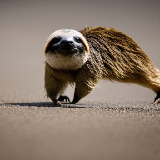 Sloth Sprinting in 100 Metre Race Photo