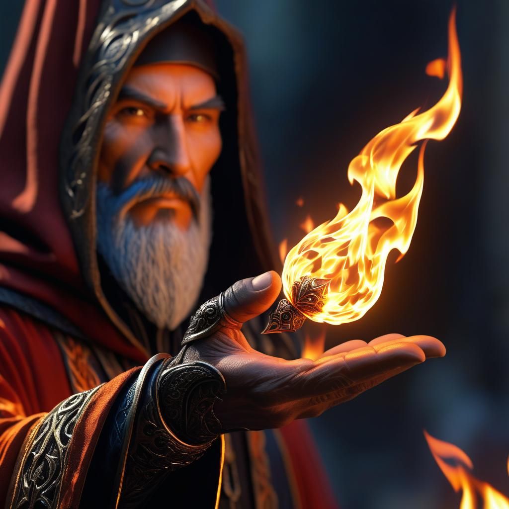 Sorcerer's Flame: An Intricate Close-Up in 4K