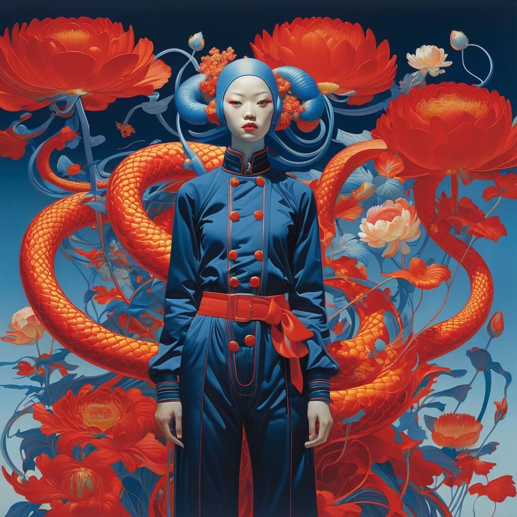 Ethereal Portrait in Art Nouveau Style