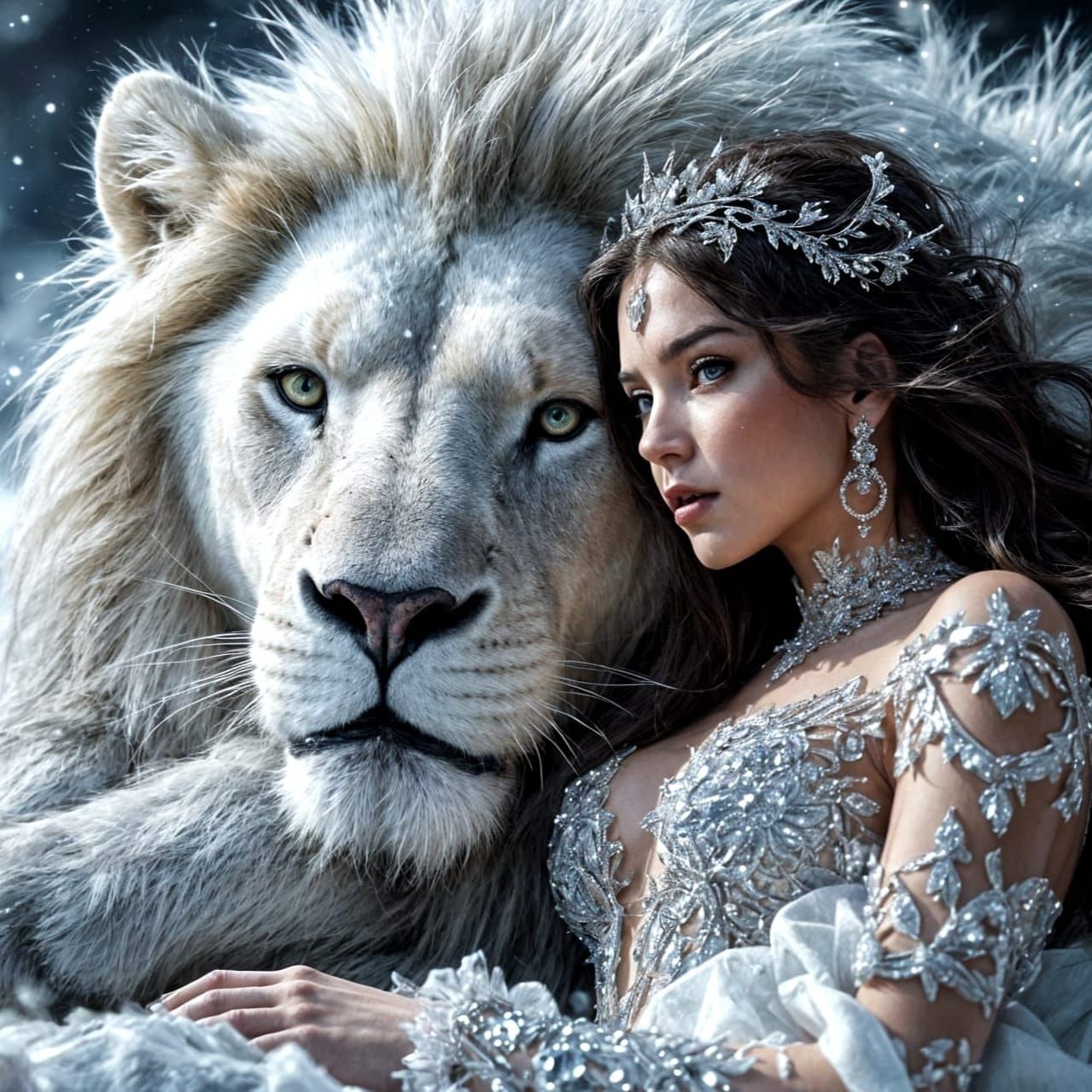 Crystal Princess Portrait in Dramatic Lighting