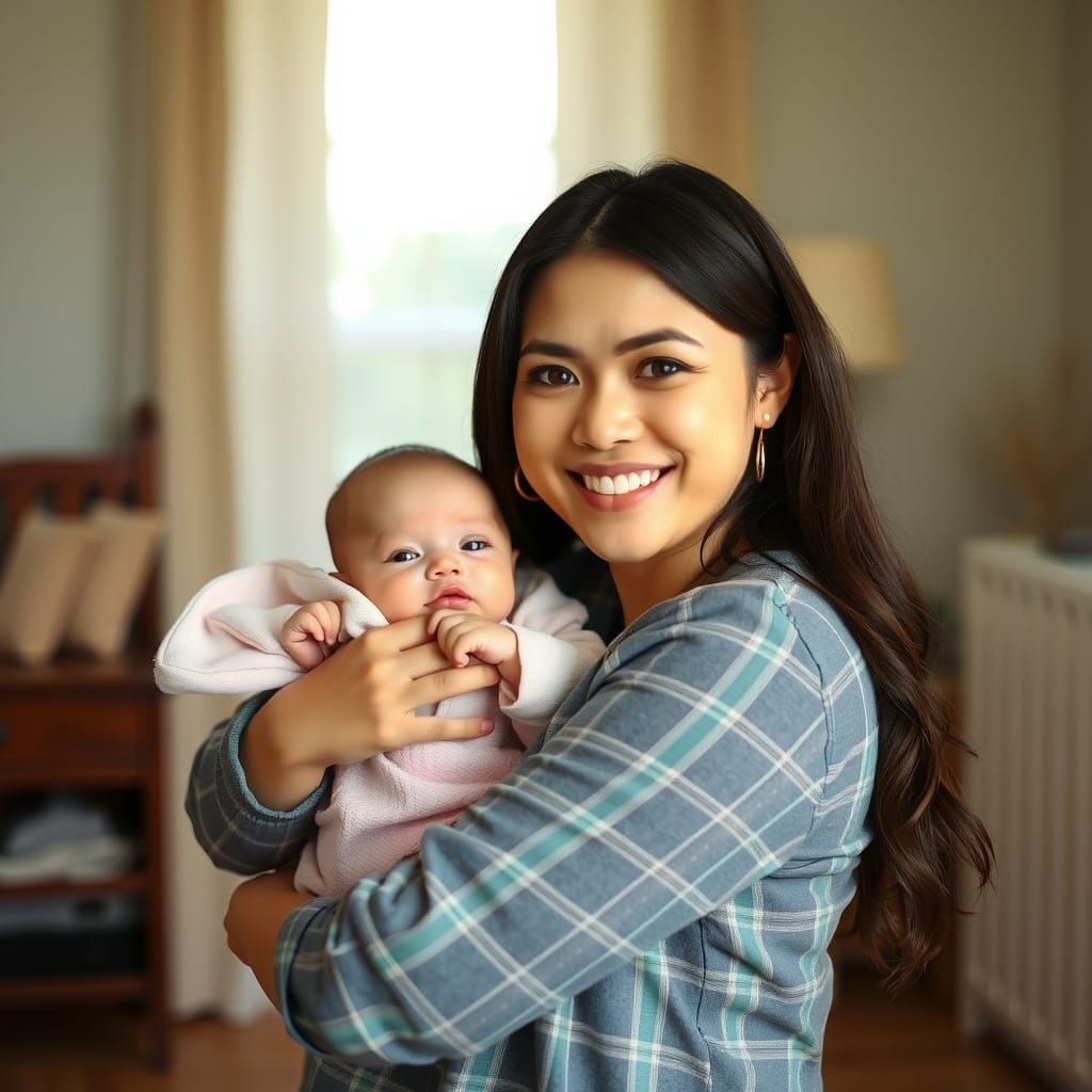 Mother and Baby in Tender Moment