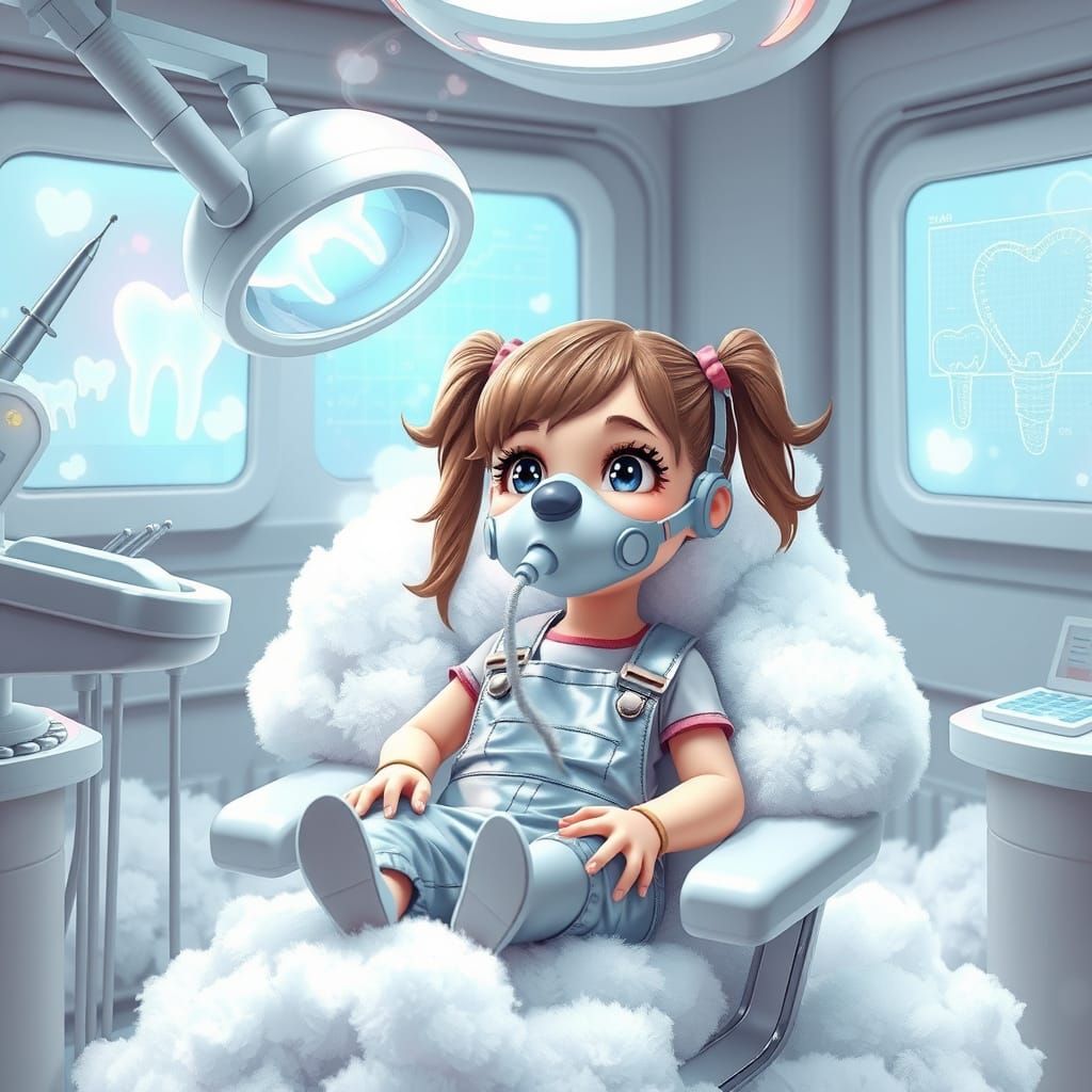 Dreamy Dentist Scene in Whimsical Style