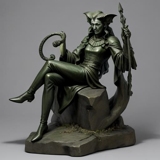 Vampire Devil Sculpture in Classical Style