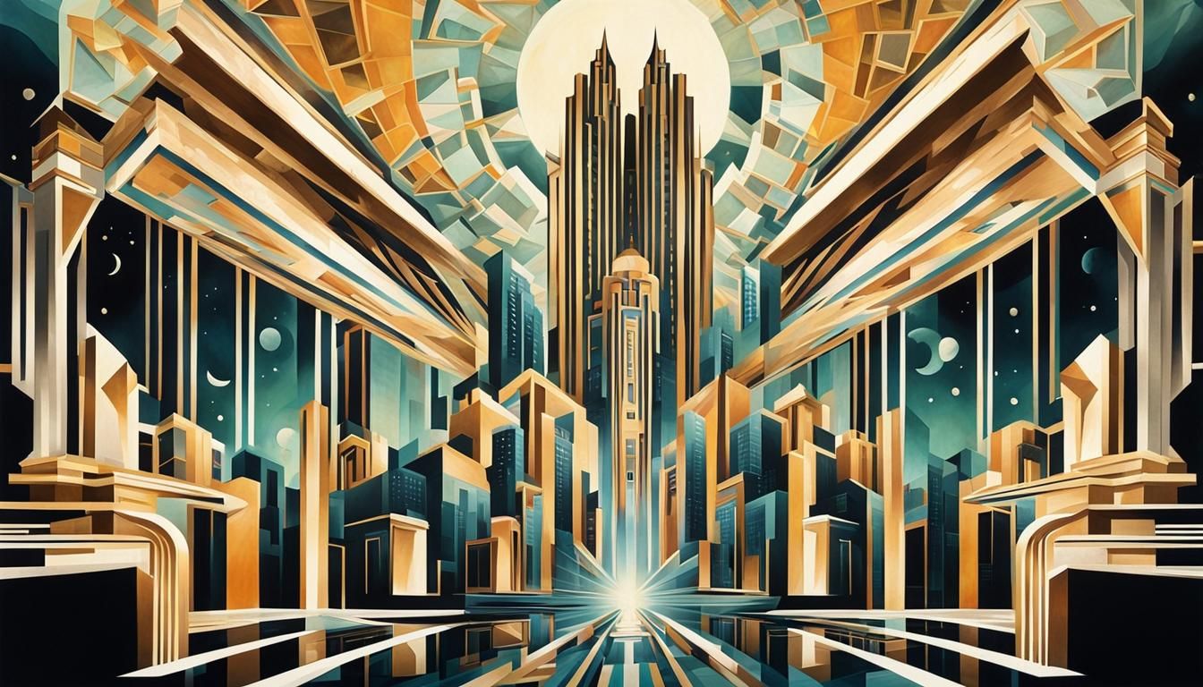 Art Deco Kaleidoscopic Cityscape