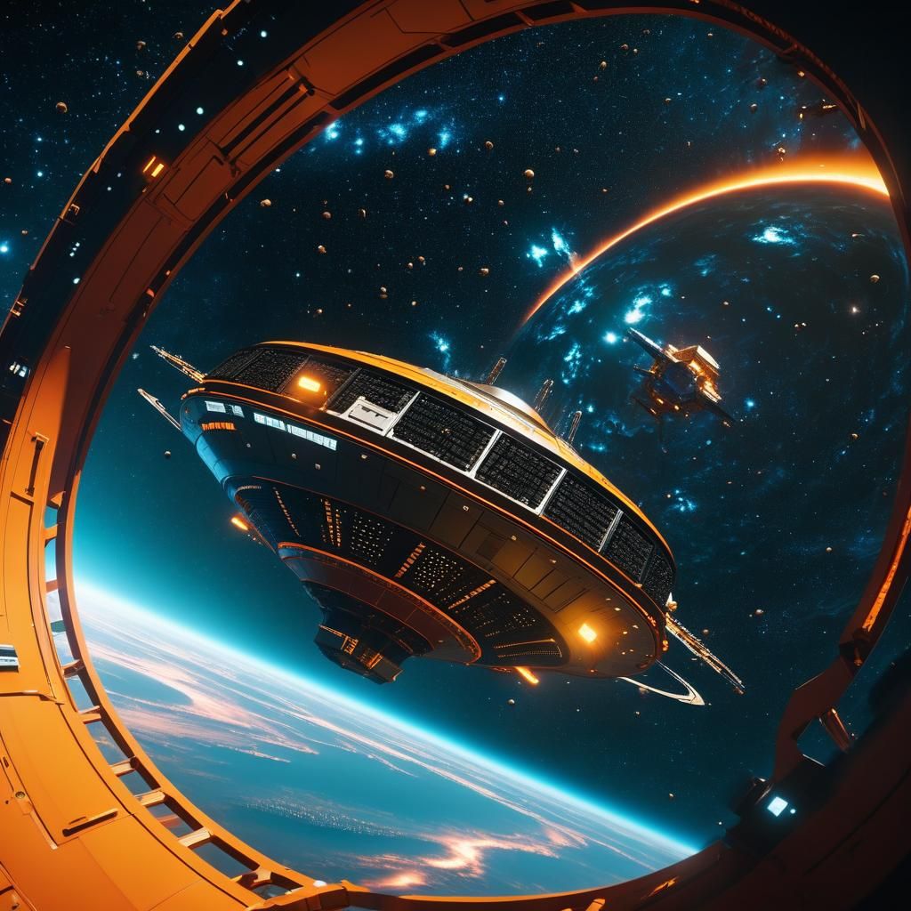 Spacecraft Through Cosmic Gate to Alternate Dimension