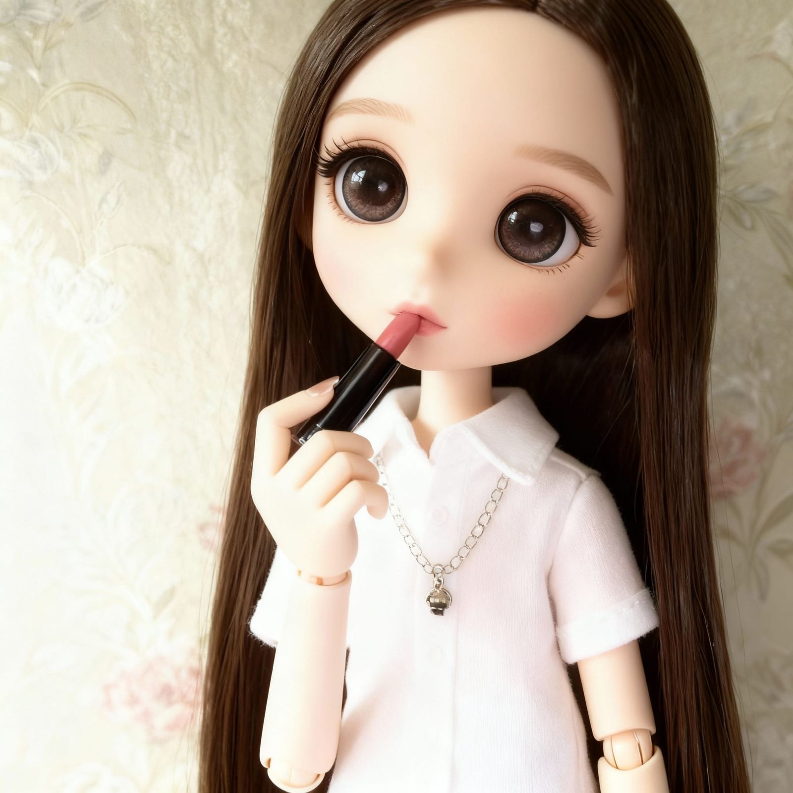Realistic Blythe Doll Portrait with Dreamlike Aesthetic