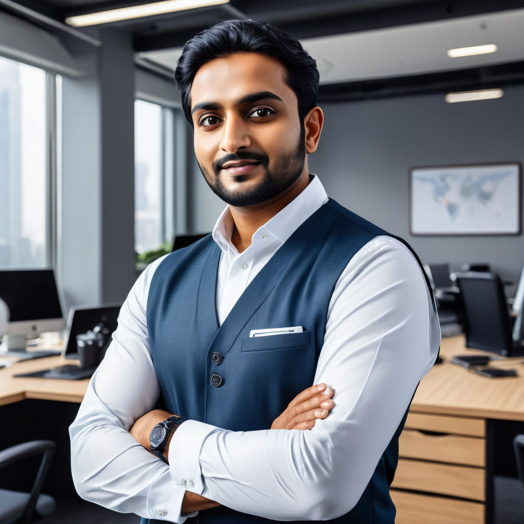 Visionary Portrait of a Future Billionaire Leader