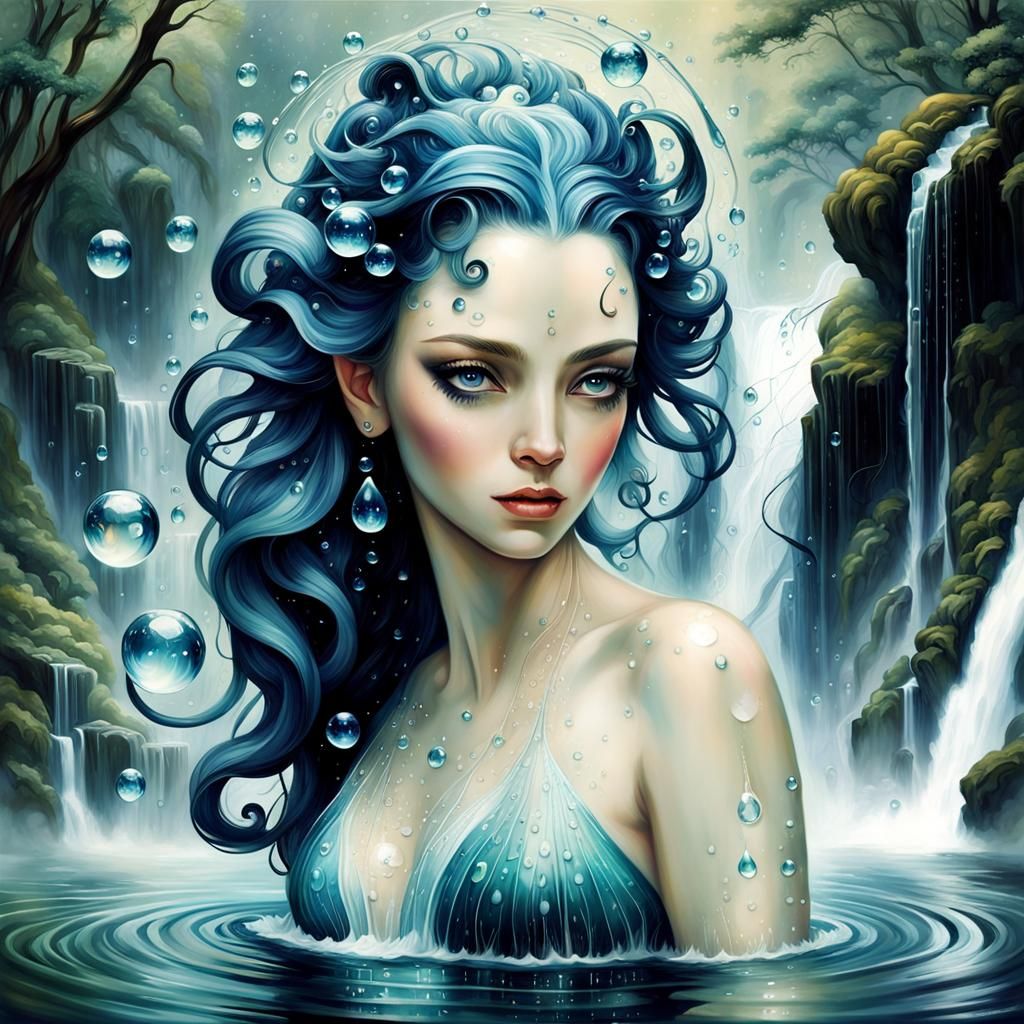 Water Spirit Portrait in Fantasy World