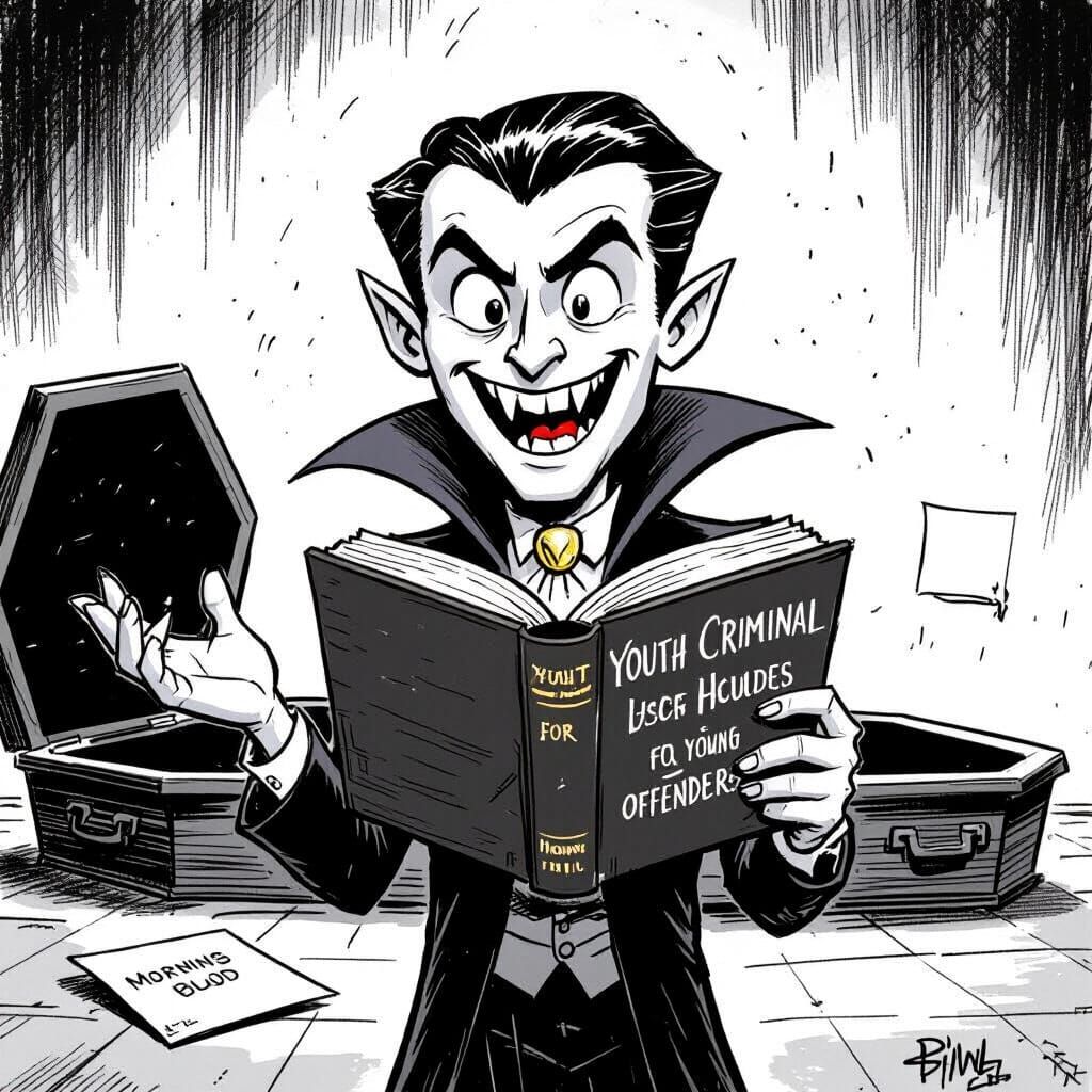 Cartoon Vampire Presents Criminal Justice Book