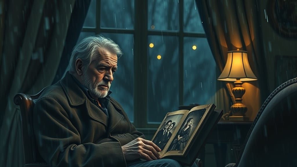 Man's Melancholy on a Rainy November Night