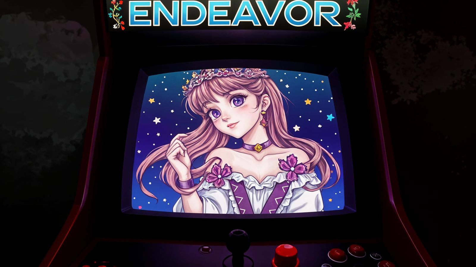 8-Bit Princess on Retro Arcade Cabinet