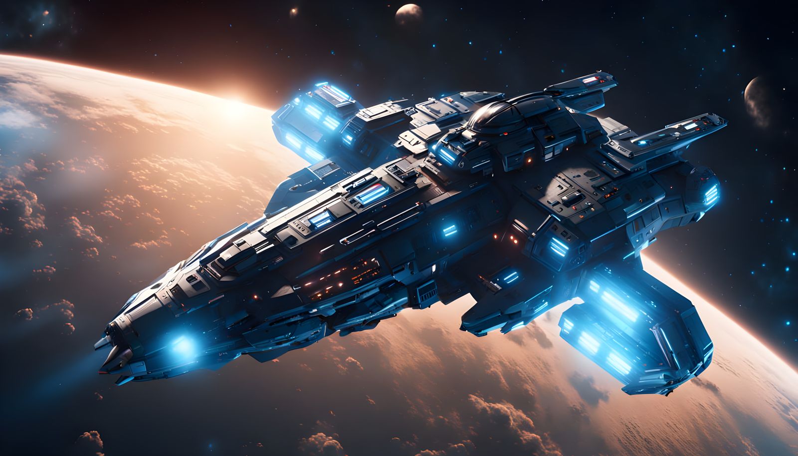 Interdimensional Spaceship Soars Through Cosmic Realms