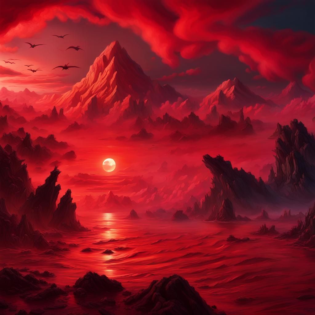 Zen Island Continent on Tumultuous Red Ocean
