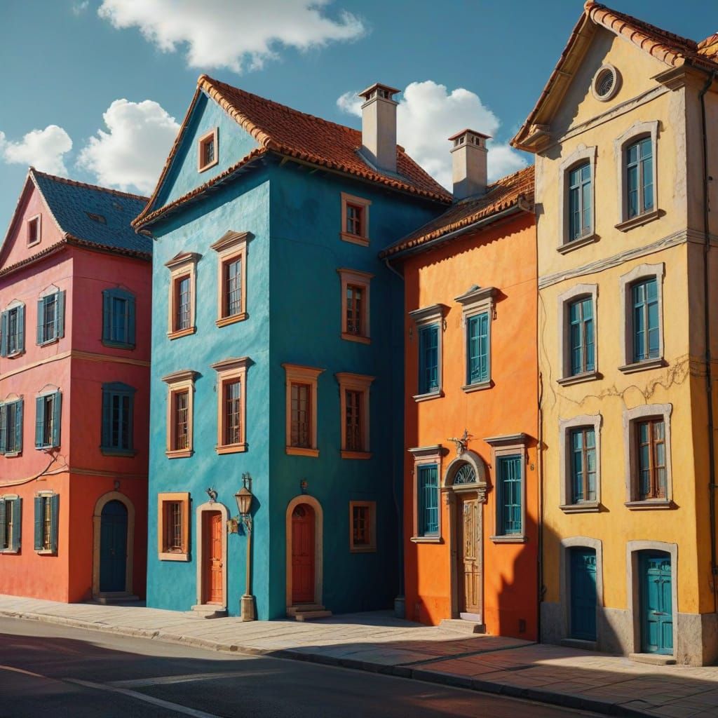 Surreal Houses: Past, Present, and Future in Oil Paint