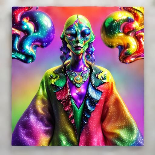 Psychedelic Cornucopia in Surrealist 3D Style