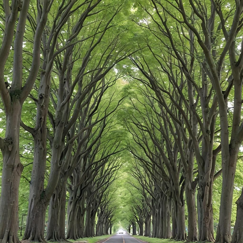 Enchanting AI-Generated Tunnel of Trees