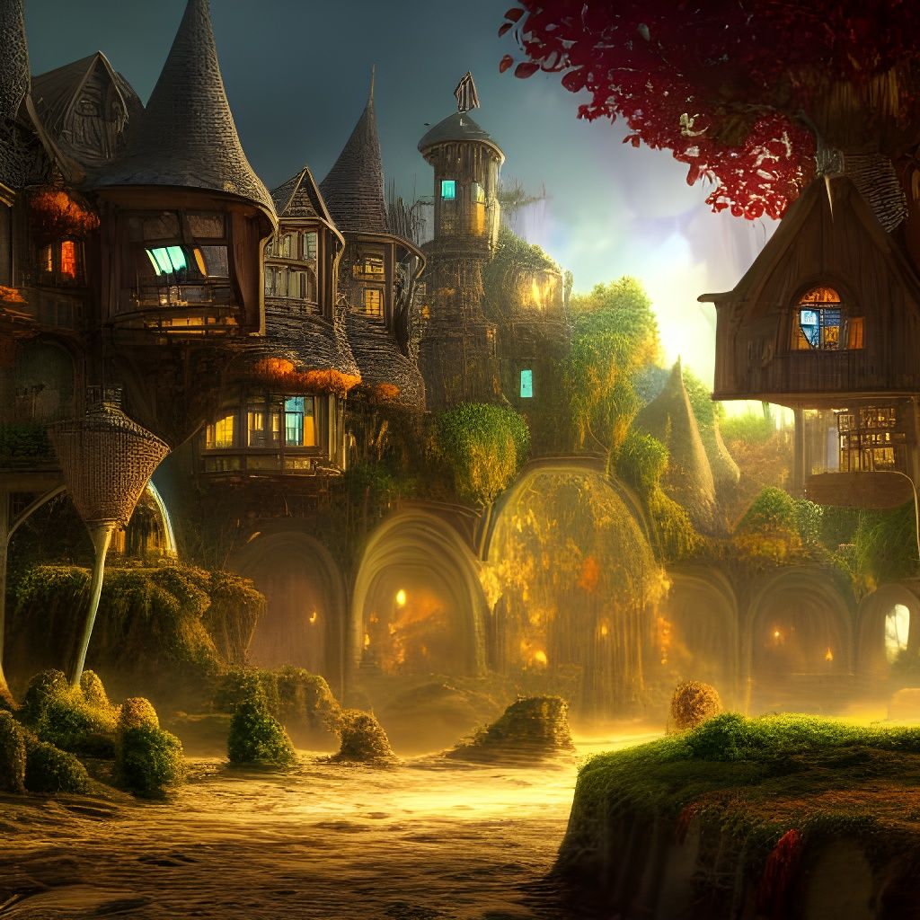 Sci-Fi Terrarium Village by Patrick Woodroffe