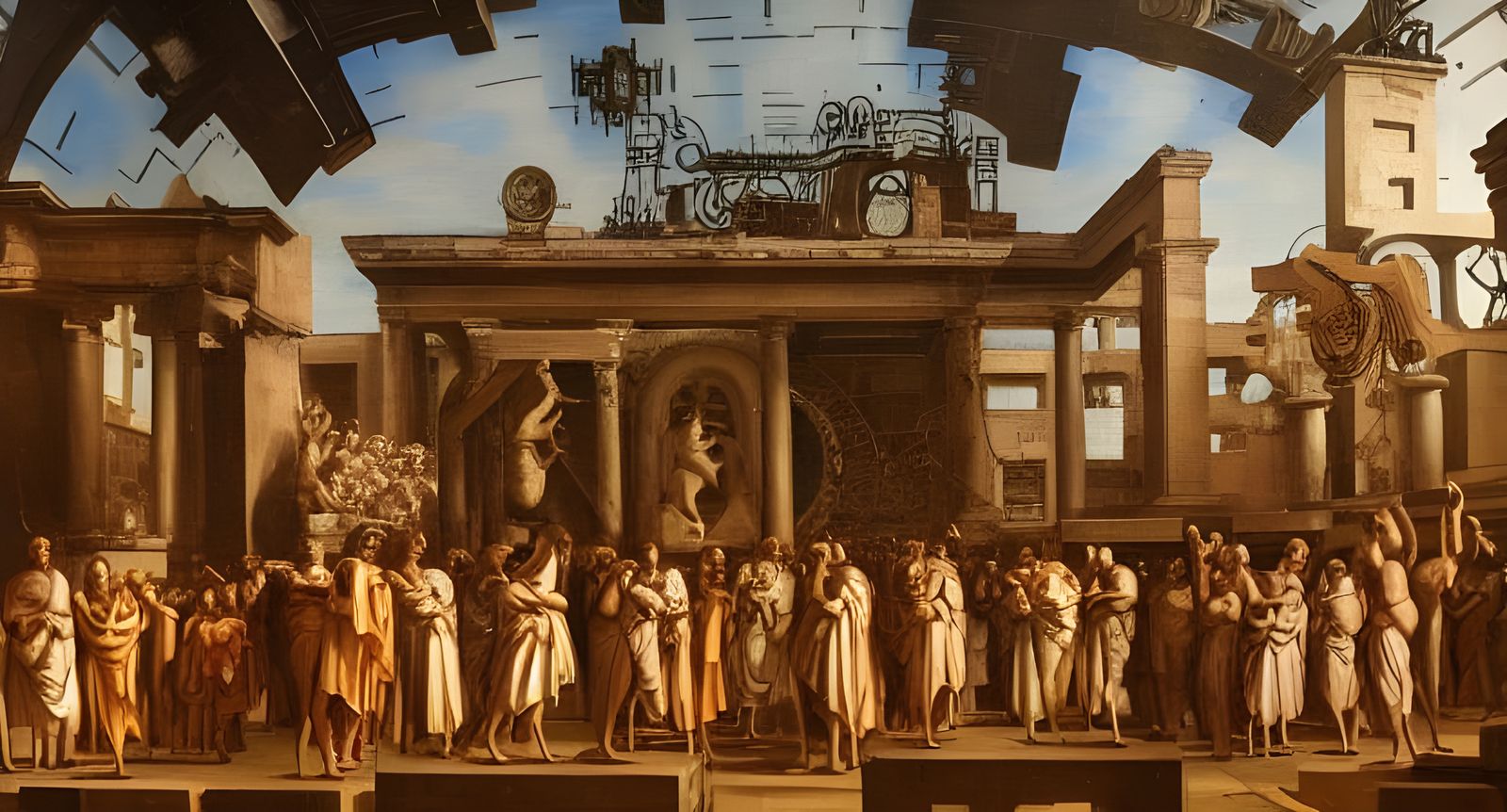 Clockpunk Kingdom: Ancient Greece Meets Steampunk, Oil Paint...