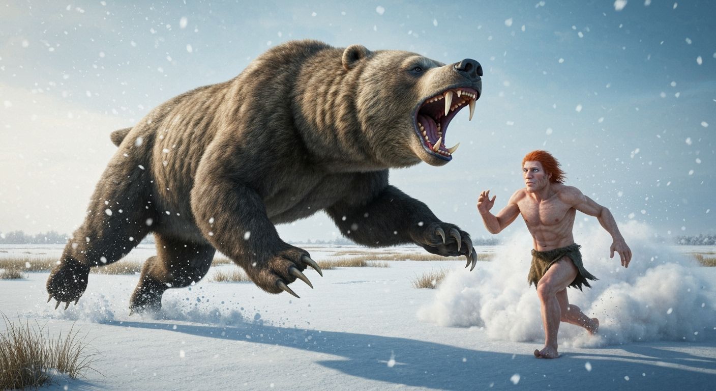 Fierce Cave Bear Attacks Neanderthal in Doggerland