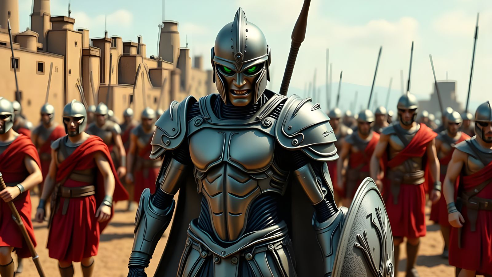 Cyborg Robot Leads Roman Legion Into Battle in Claymation St...