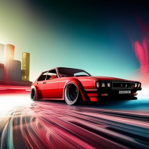 Maserati Ghibli Drift Car in Cyberpunk Style