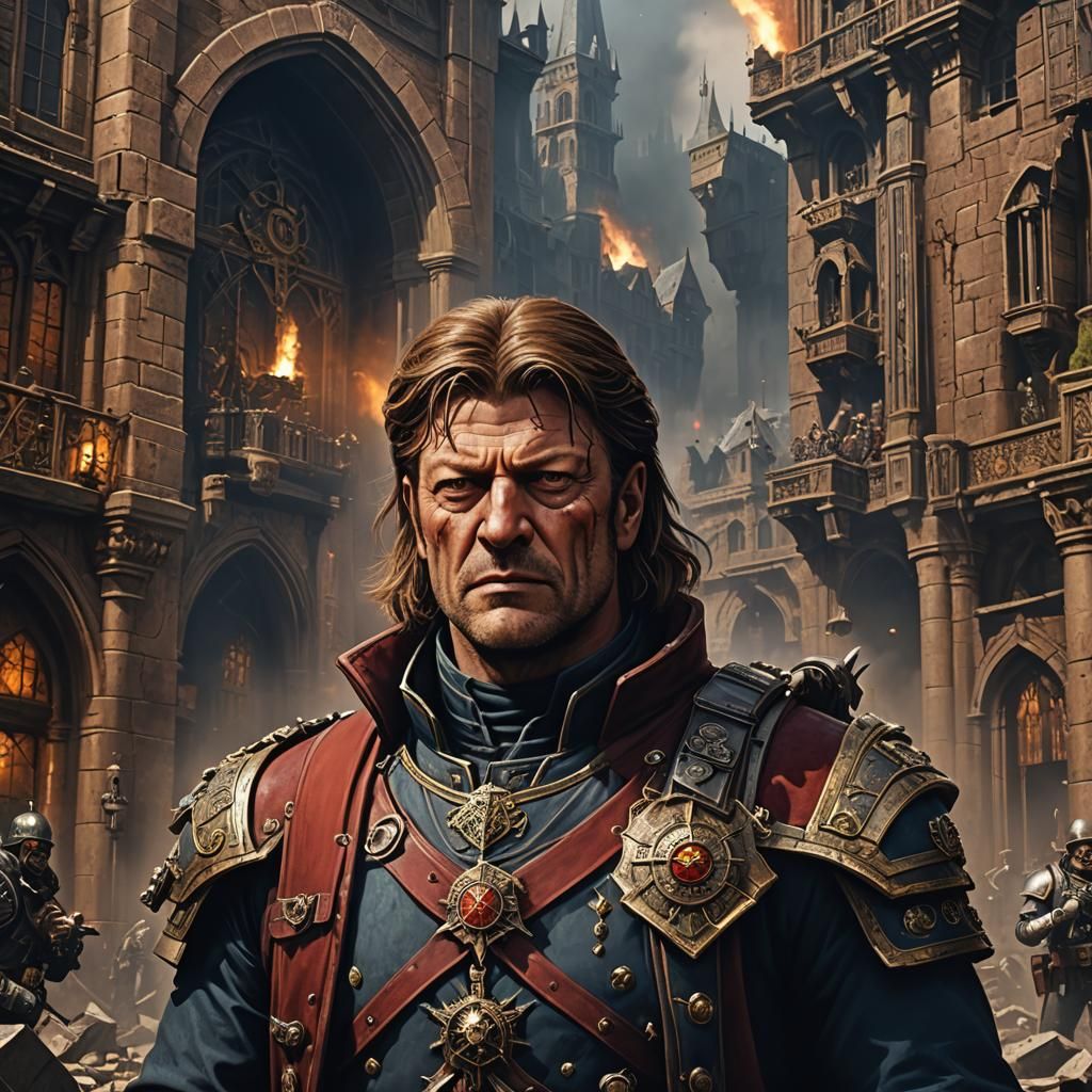 Sean Bean as Sharpe in Warhammer 40K Universe