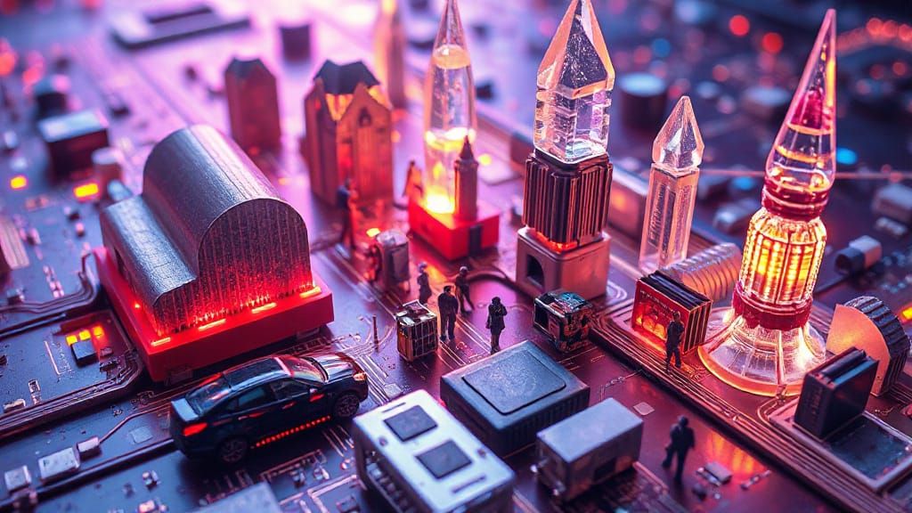 CPU Cityscape: Iridescent Neon Futurism