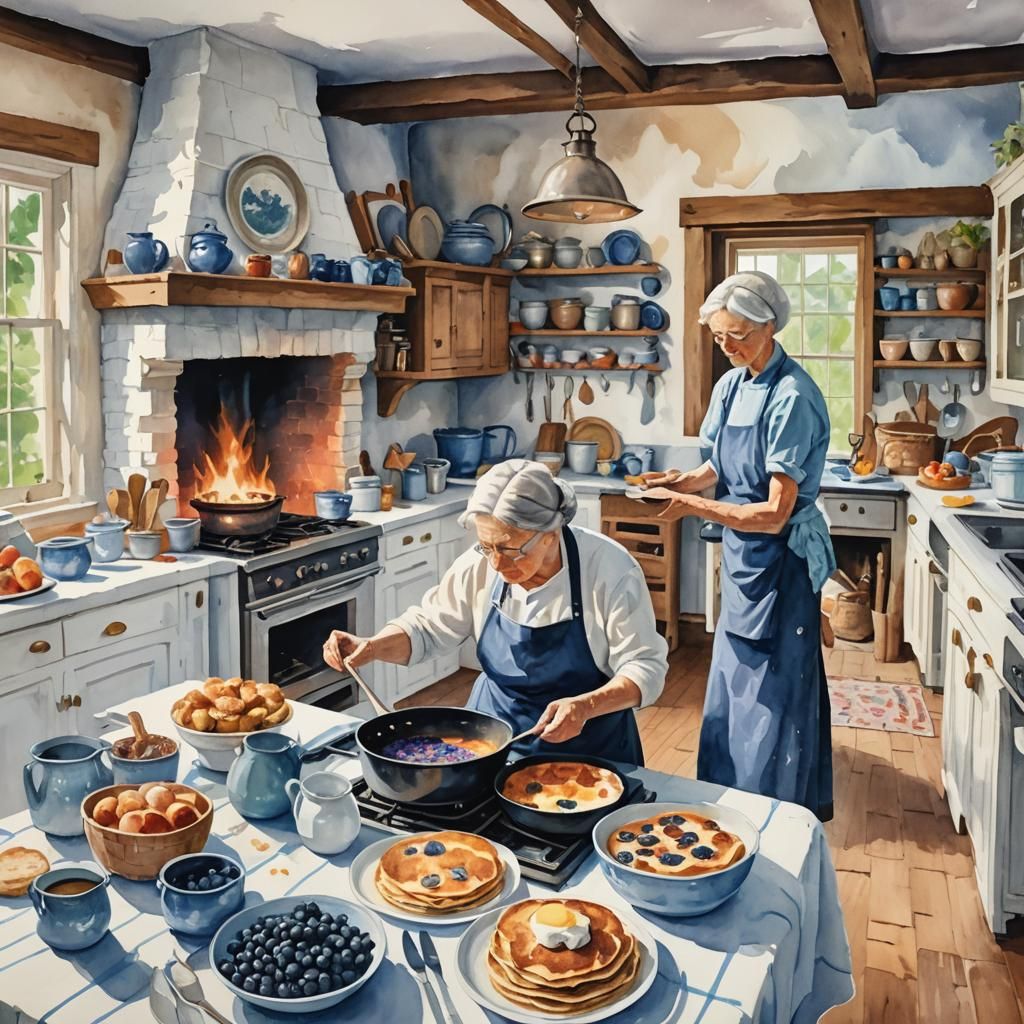 Farmhouse Kitchen: Grandma's Gouache Impressionist Pancakes