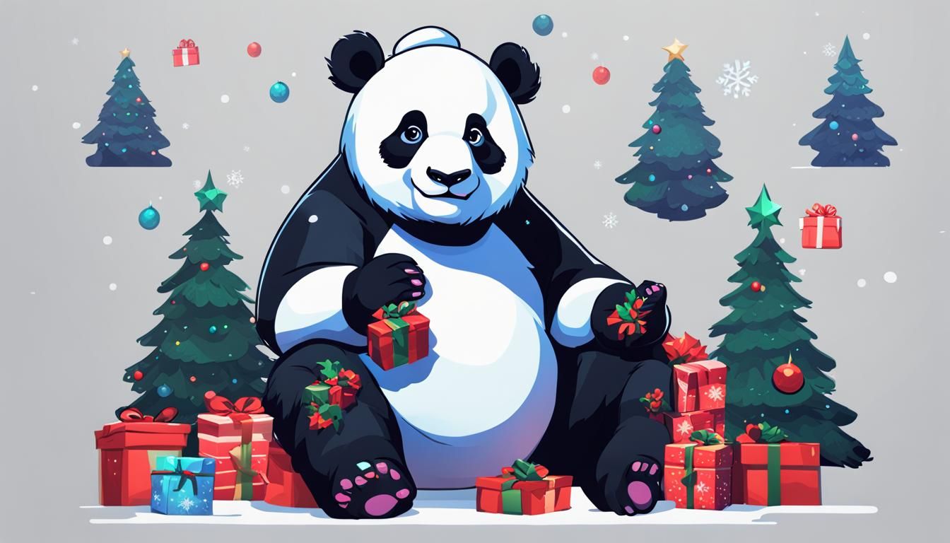 Panda Celebrates Christmas with Gamers
