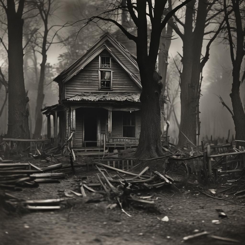 Grimdark Scene in Historical Photography Style