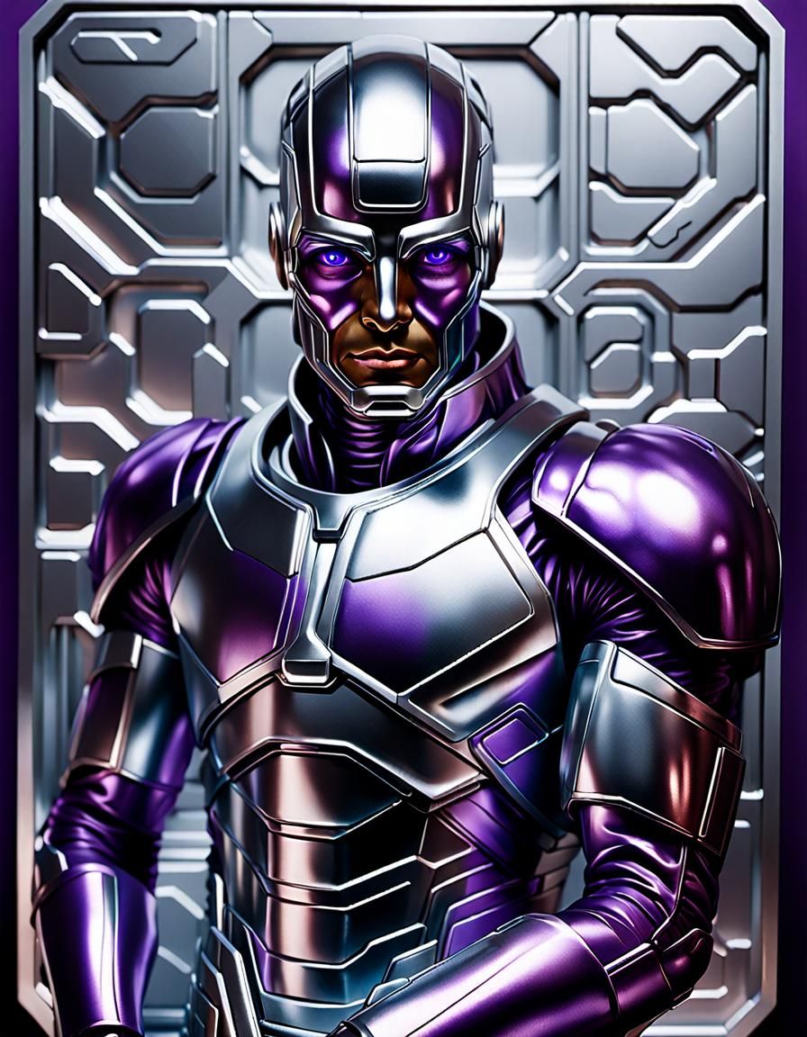 Epic Future Hero Trapped in Metallic Box