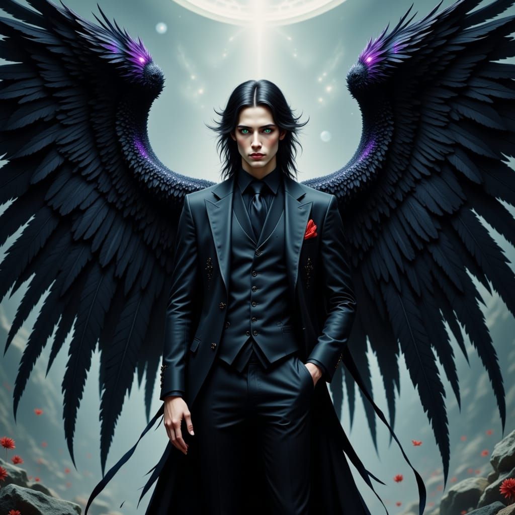 Captivating Dark Angel Nix in Dramatic Lighting