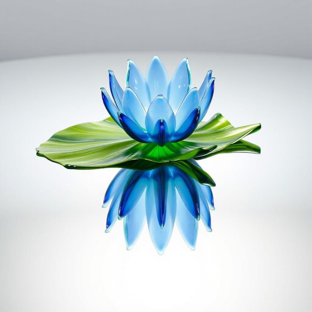 Blue Lotus - Glass Sculpture